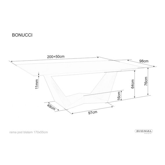 Стол обеденный SIGNAL BONUCCI Ceramic Nero Greco черный/черный мат 200-250/98, изображение 8