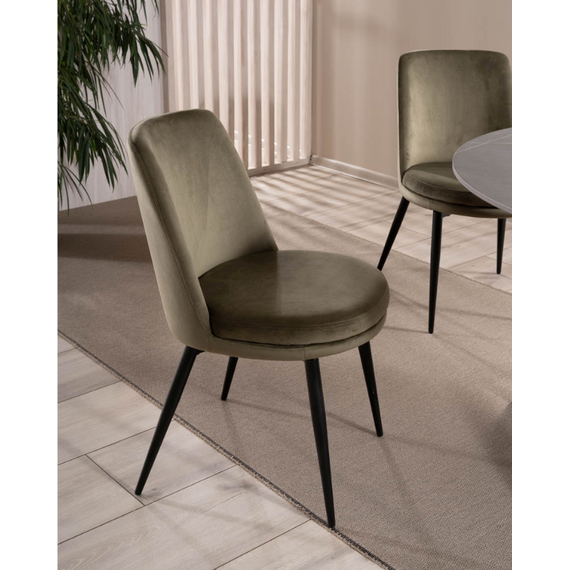 Стул SIGNAL KAYLA Velvet Bluvel 77 оливковый/черный, изображение 2