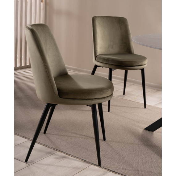 Стул SIGNAL KAYLA Velvet Bluvel 77 оливковый/черный, изображение 3