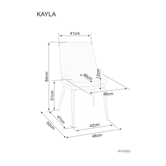 Стул SIGNAL KAYLA Velvet Bluvel 19 черный/черный, изображение 3