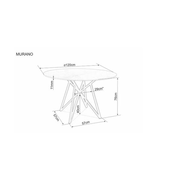 Стол обеденный SIGNAL MURANO белый/хром 120, изображение 8