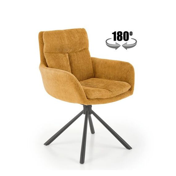 Стул HALMAR K495 горчичный/черный, поворотный