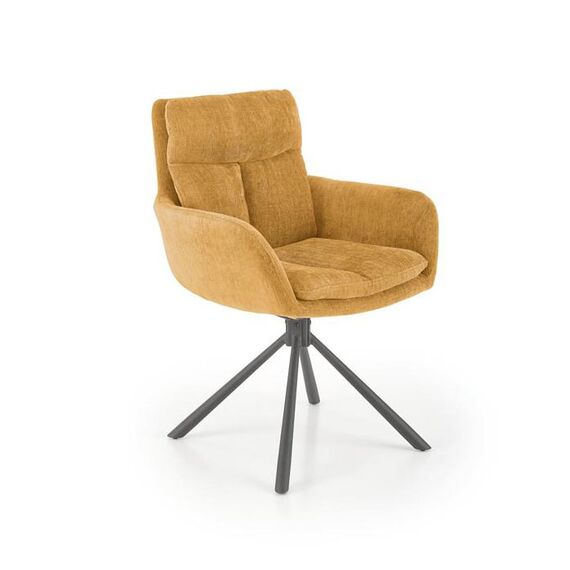Стул HALMAR K495 горчичный/черный, поворотный, изображение 2
