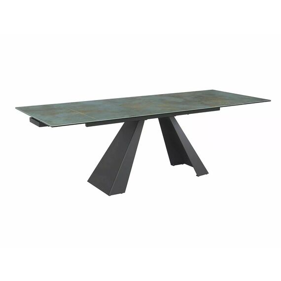 Стол обеденный SIGNAL SALVADORE Ceramic Ossido Verde бирюзовый/черный мат 160-240/90, изображение 2