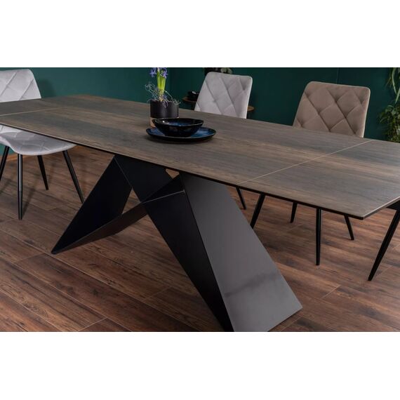 Стол обеденный SIGNAL WESTIN Ceramic эффект дерева/черный мат 160-240/90, изображение 8