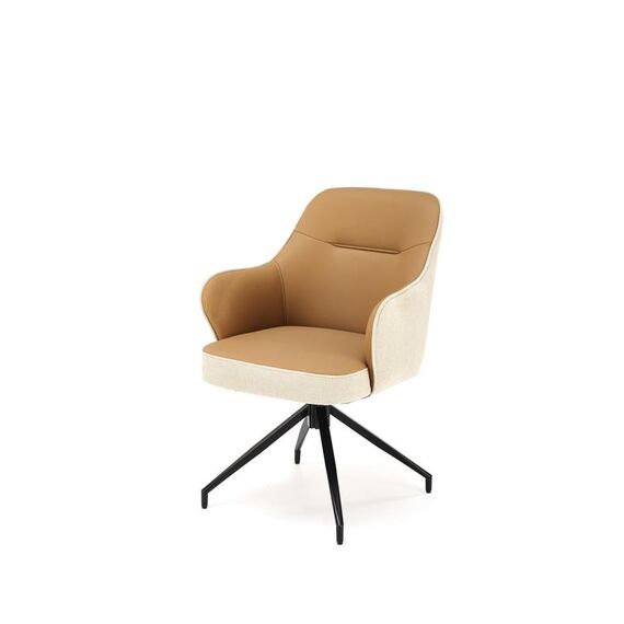 Стул HALMAR K527 коричневый/черный, поворотный, изображение 2
