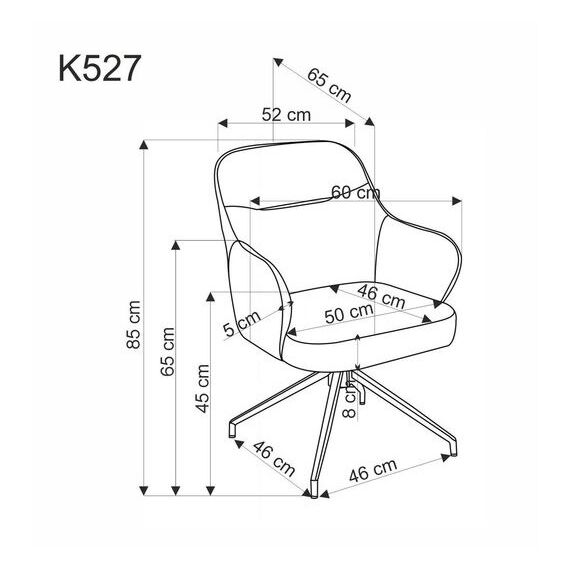 Стул HALMAR K527 коричневый/черный, поворотный, изображение 7