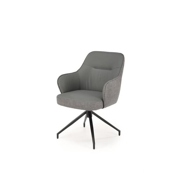 Стул HALMAR K527 серый/черный, поворотный, изображение 2
