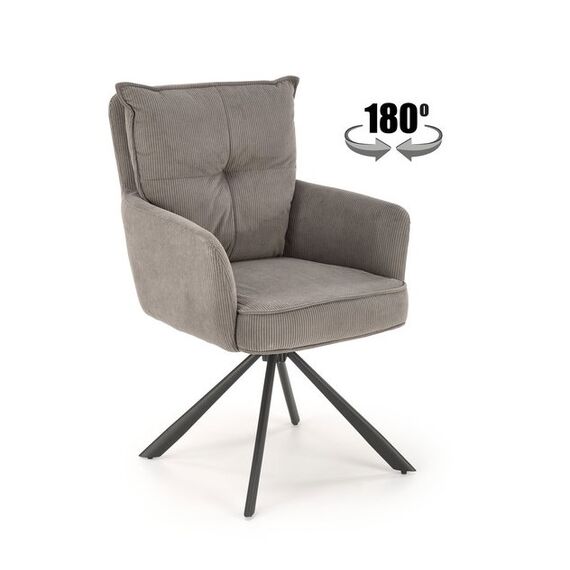 Стул HALMAR K528 серый/черный, поворотный