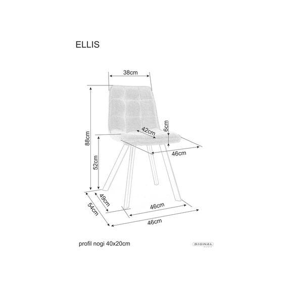 Стул SIGNAL ELLIS Bjorn 34 бежевый/черный, изображение 8