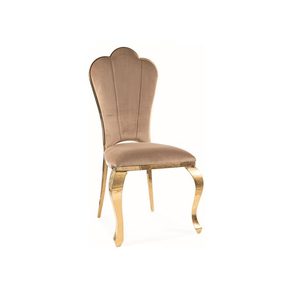 Стул SIGNAL QUEEN Velvet Bluvel 28 бежевый/золотой