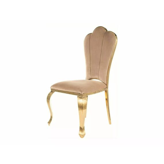 Стул SIGNAL QUEEN Velvet Bluvel 28 бежевый/золотой, изображение 6