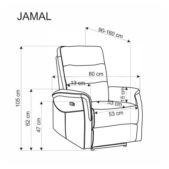 Кресло HALMAR JAMAL бежевый, изображение 7