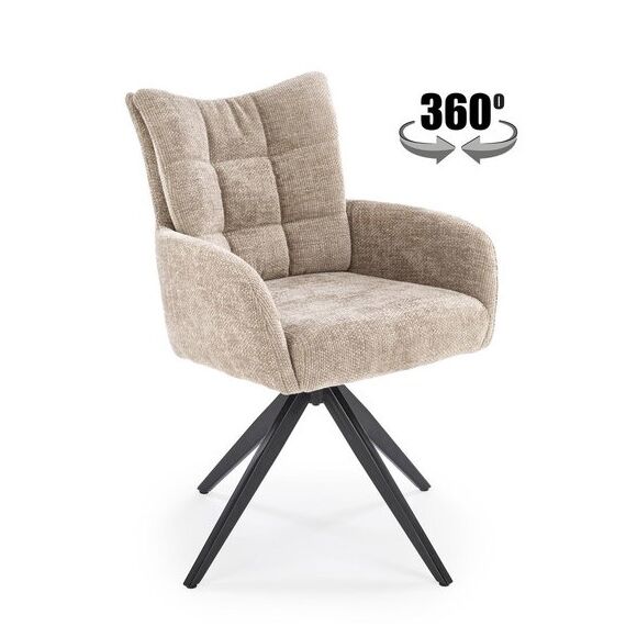 Стул HALMAR K540 бежевый/черный, поворотный