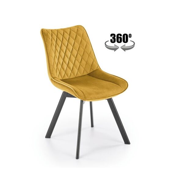 Стул HALMAR K520 горчичный/черный, поворотный
