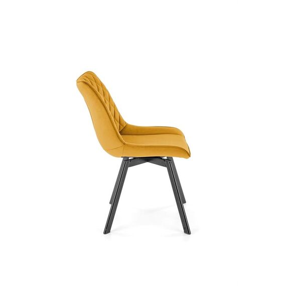Стул HALMAR K520 горчичный/черный, поворотный, изображение 4