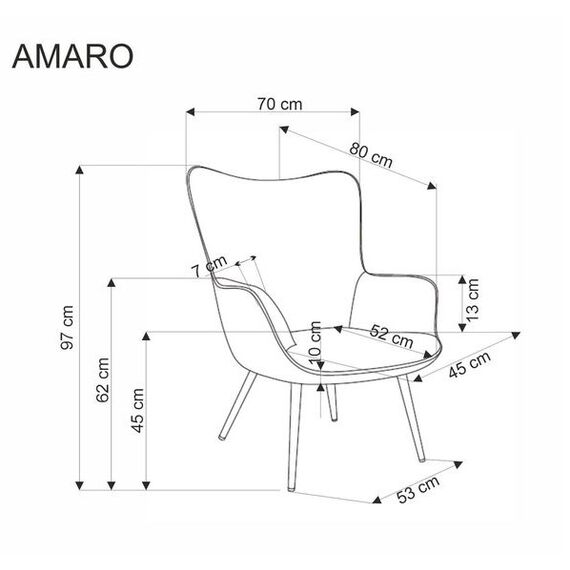 Кресло HALMAR AMARO кремовый, изображение 9