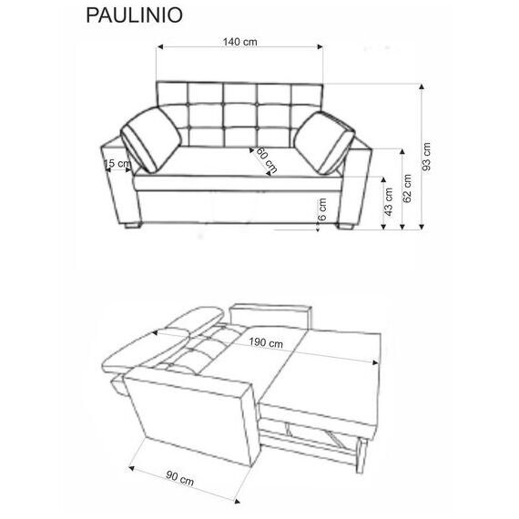 Диван HALMAR PAULINIO раскладной, серый, изображение 7