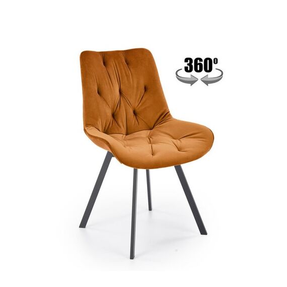 Стул HALMAR K519 корица/черный, поворотный