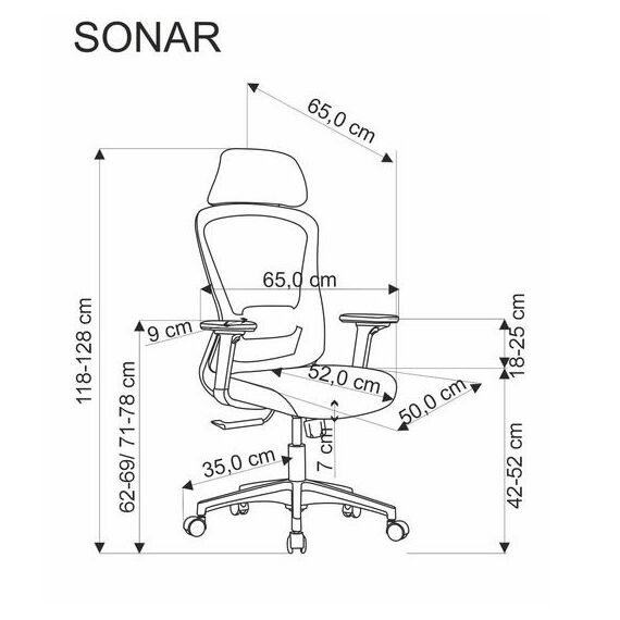 Кресло компьютерное HALMAR SONAR черный, изображение 4