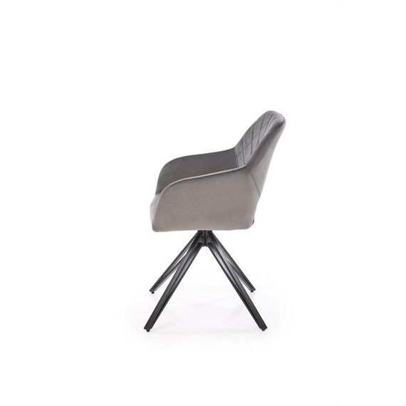 Стул HALMAR K535 серый/черный, поворотный, изображение 4