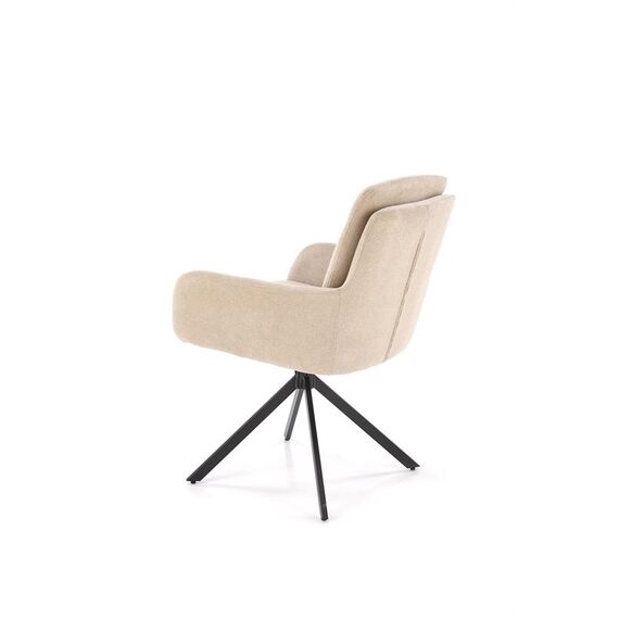 Стул HALMAR K536 бежевый/черный, поворотный, изображение 5