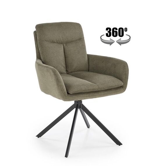 Стул HALMAR K536 оливковый/черный, поворотный