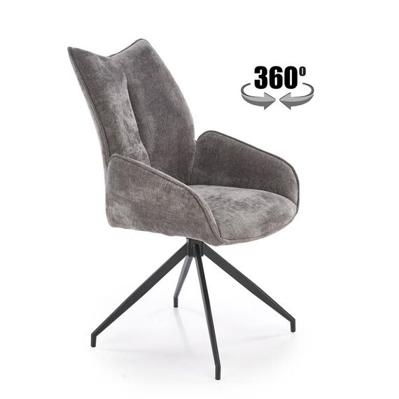 Стул HALMAR K553 серый/черный, поворотный