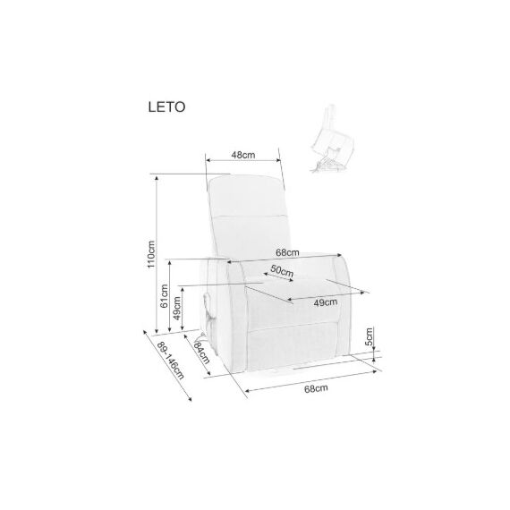 Кресло SIGNAL LETO Brego 18 раскладное, темно-серый, изображение 9