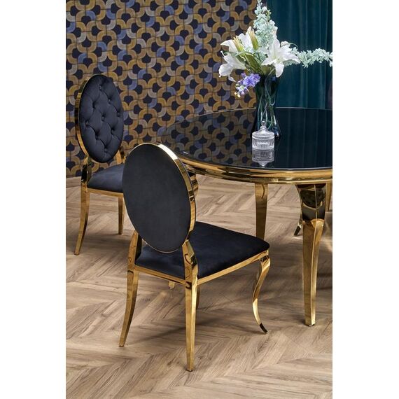 Стол обеденный HALMAR REGINALD 2 черный/золотой 120, изображение 9