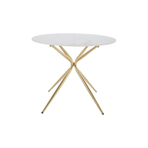 Стол обеденный SIGNAL AZALIA Ceramic белый/золотой 90
