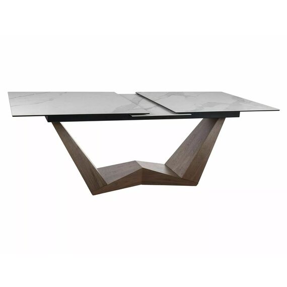 Стол обеденный SIGNAL BONUCCI Ceramic Statuario Venato белый/орех 200-250/98, изображение 2
