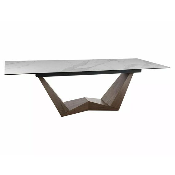 Стол обеденный SIGNAL BONUCCI Ceramic Statuario Venato белый/орех 200-250/98, изображение 3