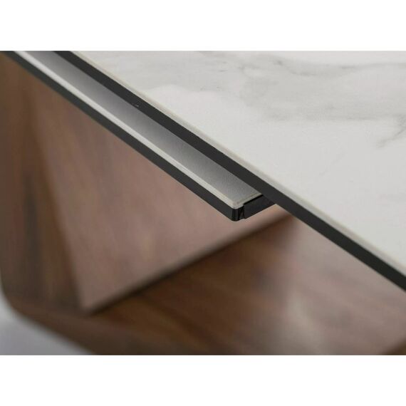 Стол обеденный SIGNAL BONUCCI Ceramic Statuario Venato белый/орех 200-250/98, изображение 5