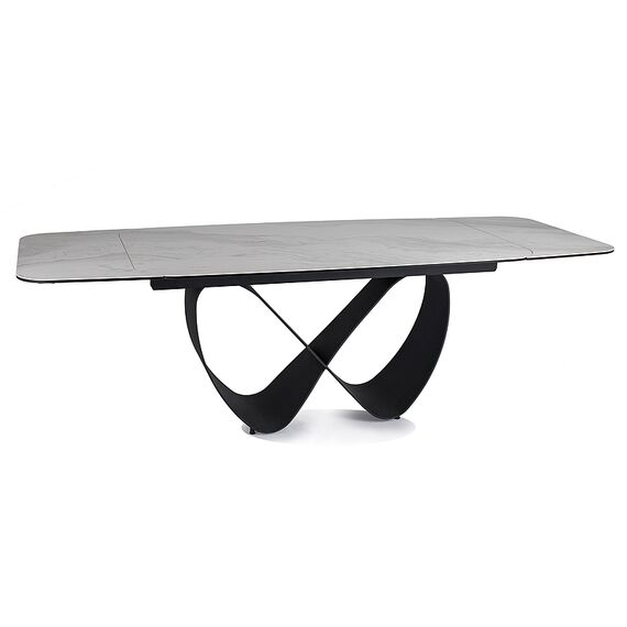 Стол обеденный SIGNAL INFINITY Ceramic Nature Cloud белый/черный 160-240/95
