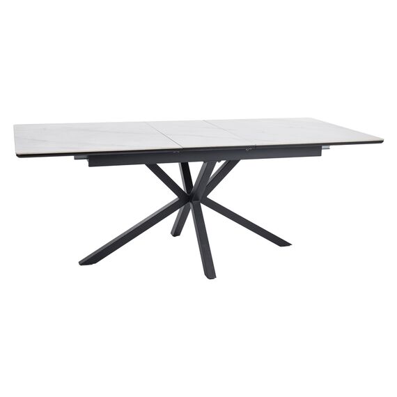 Стол обеденный SIGNAL LOGAN Ceramic белый/черный мат 160-200/90