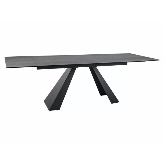 Стол обеденный SIGNAL SALVADORE Ceramic Pietra Di Savoia светло-серый/черный мат 160-240/90, изображение 2