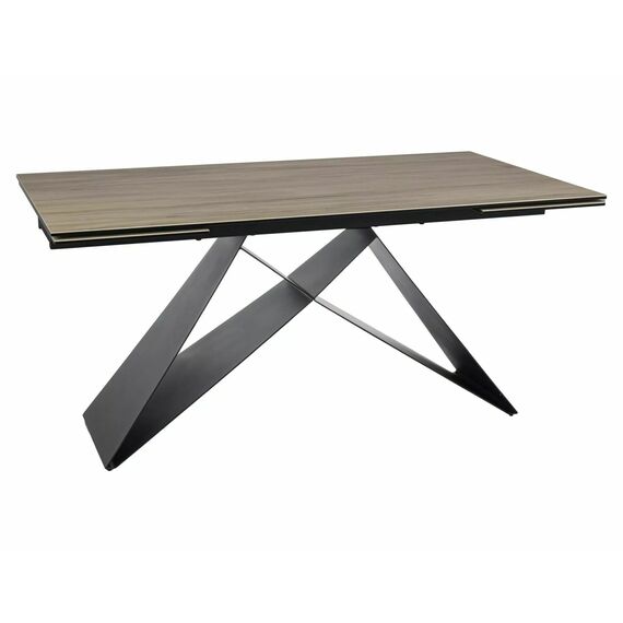 Стол обеденный SIGNAL WESTIN Ceramic Sabbia светло-коричневый/черный мат 160-240/90
