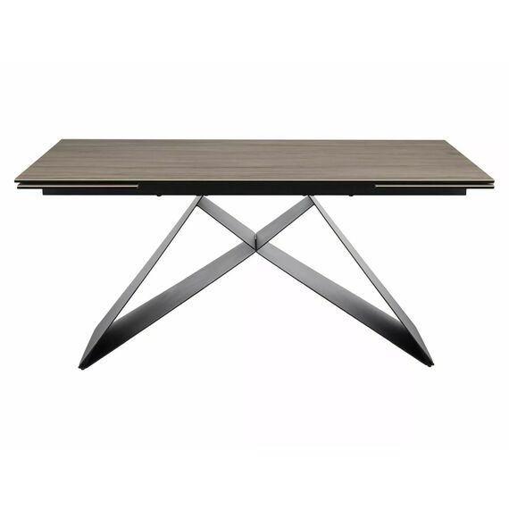 Стол обеденный SIGNAL WESTIN Ceramic Sabbia светло-коричневый/черный мат 160-240/90, изображение 2