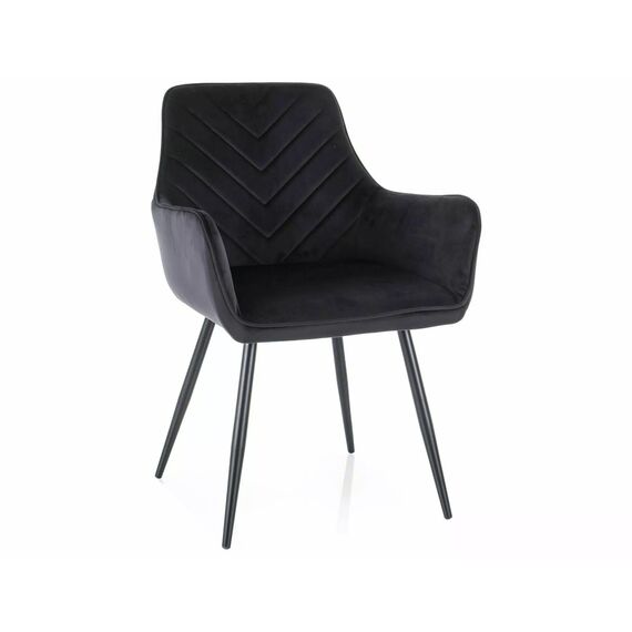 Стул SIGNAL FIG Velvet Bluvel 19 черный/черный