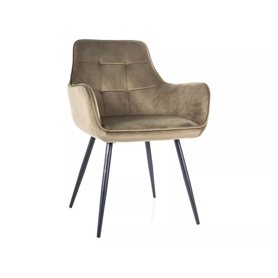 Стул SIGNAL LEMON Velvet Bluvel 77 оливковый/черный