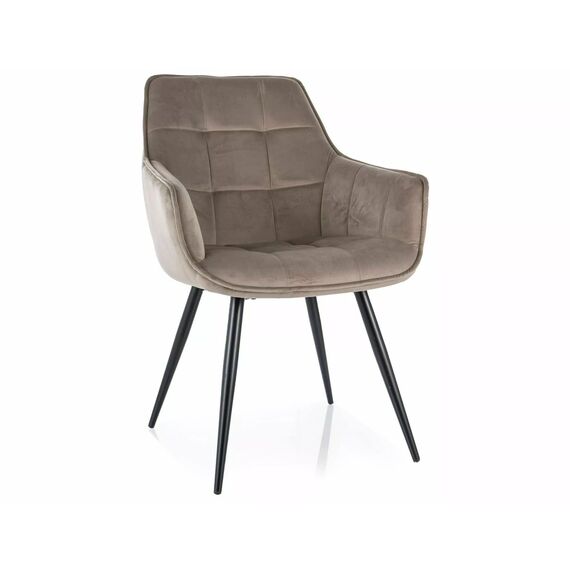 Стул SIGNAL LILIA Velvet Bluvel 40 темно-бежевый/черный