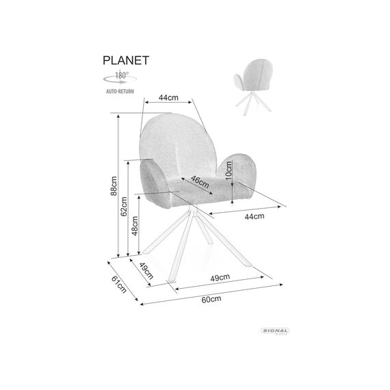 Стул SIGNAL PLANET Raven 06 серый/черный, поворотный, изображение 5