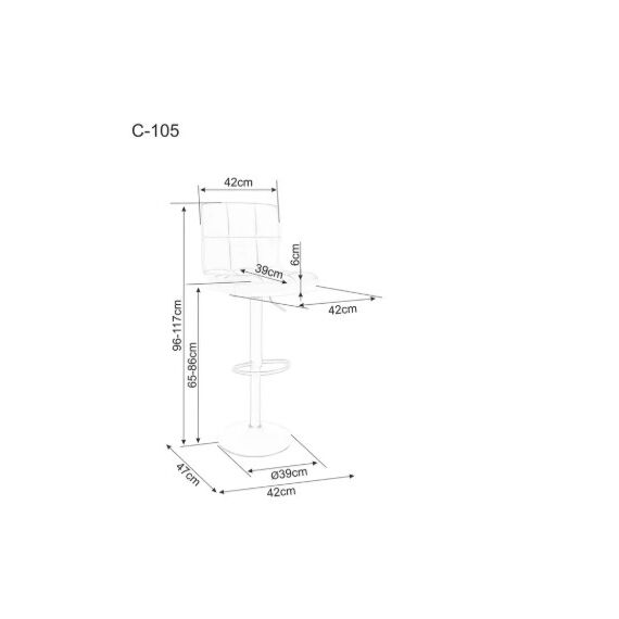 Стул барный SIGNAL C105 Velvet Bluvel 40 темно-бежевый/черный, изображение 2