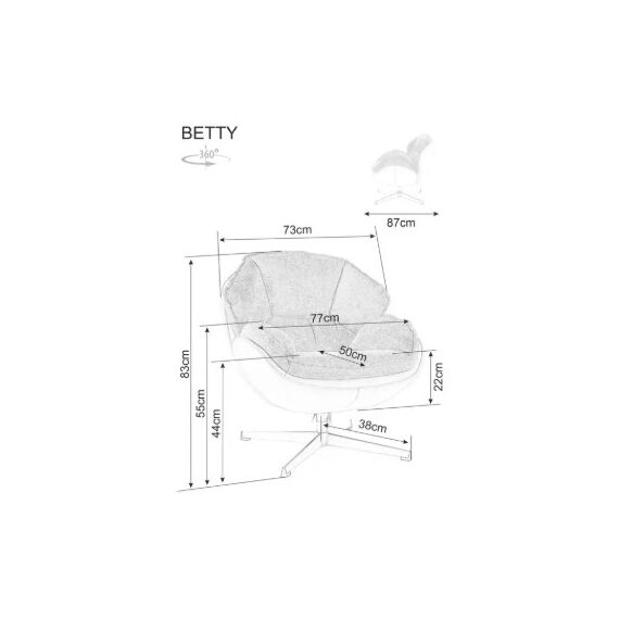 Кресло SIGNAL BETTY карри/черный, изображение 5