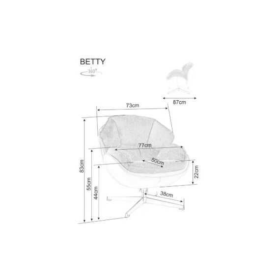 Кресло SIGNAL BETTY черный/черный, изображение 5