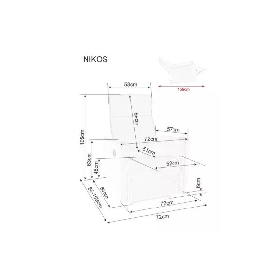 Кресло SIGNAL NIKOS Brego раскладное, темно-серый, изображение 5