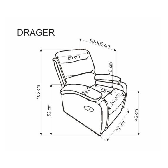 Кресло HALMAR DRAGER черный, изображение 4