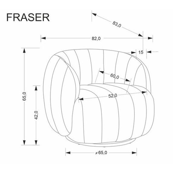 Кресло HALMAR FRASER кремовый, изображение 4