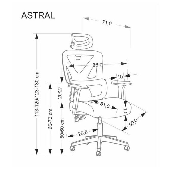Кресло компьютерное HALMAR ASTRAL черный, изображение 8